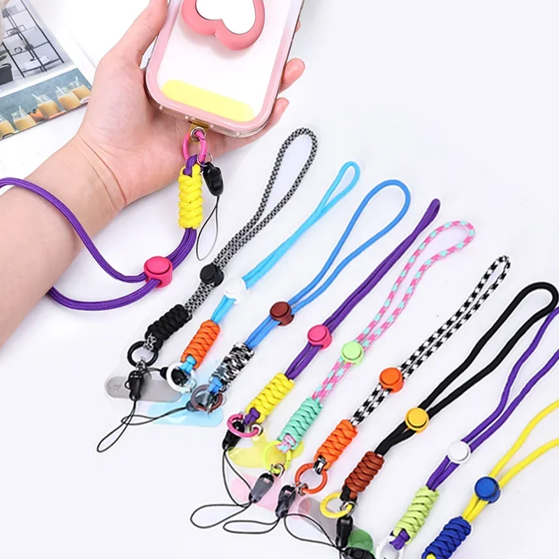 Universal Phone Lanyard Detachable Adjustable Wrist Strap Cord For iPhone Samsung Mobile Phone Rope Braied Straps Keychain