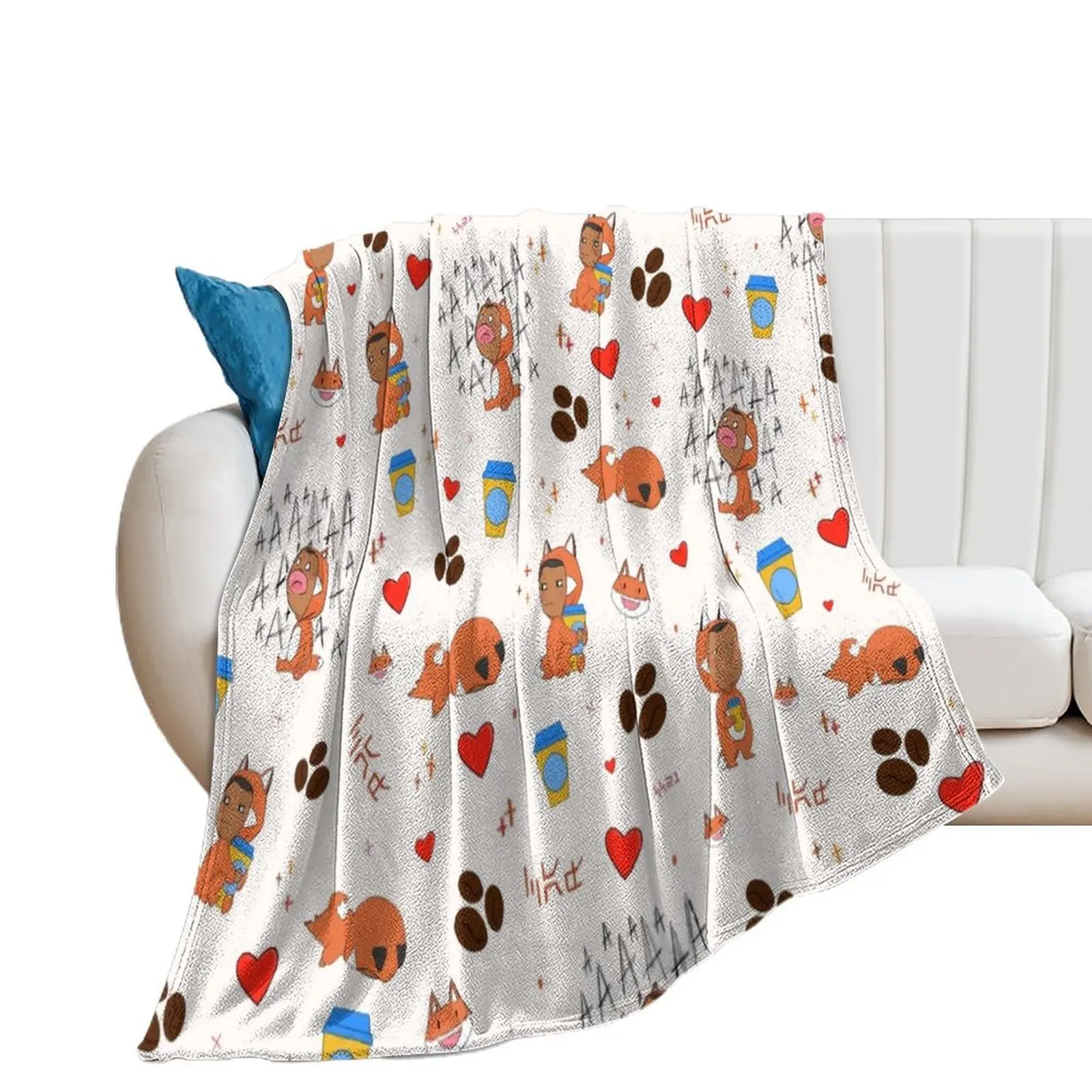 Fox N Caf Scatter Print Throw Blanket for sofa Luxury Blankets