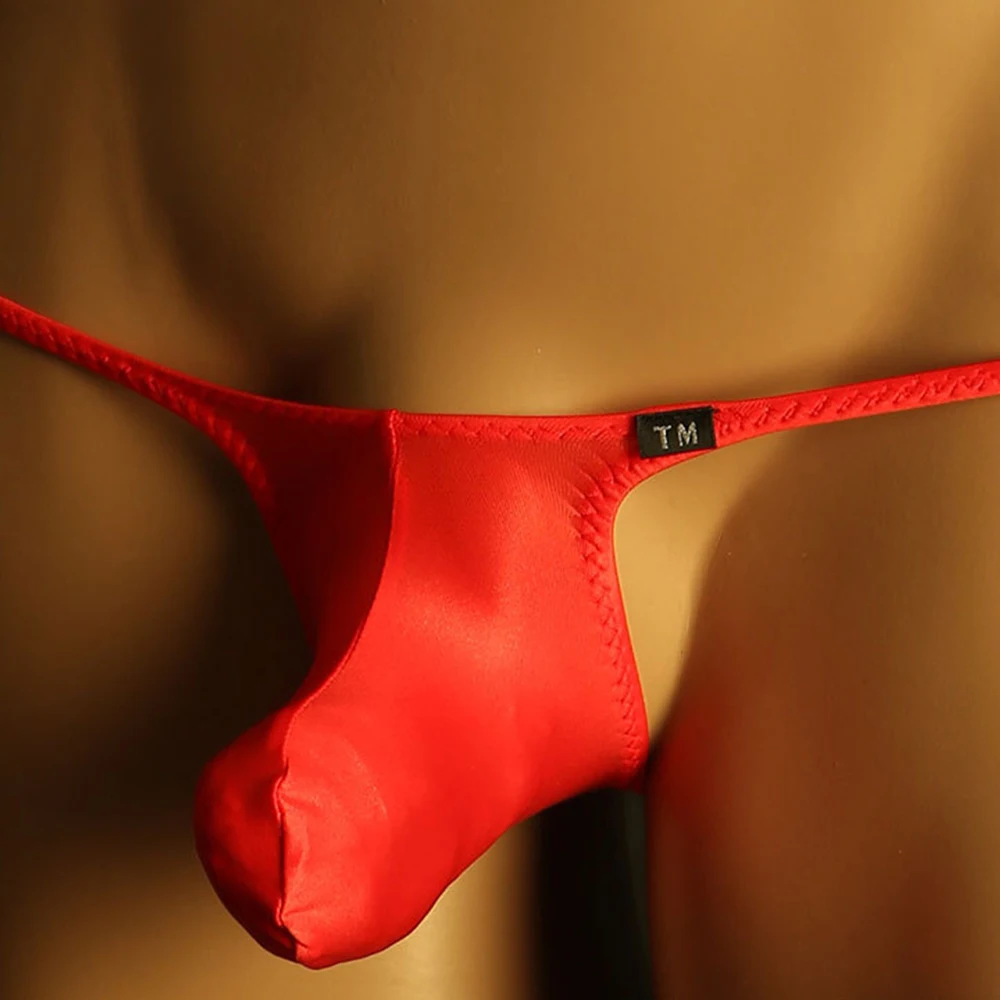 

Men Gay G-String Underwear T-Back Briefs Sexy Micro Thong Bulge Pouch Low-Rise Open Back Underpants Gay Erotic Lingerie