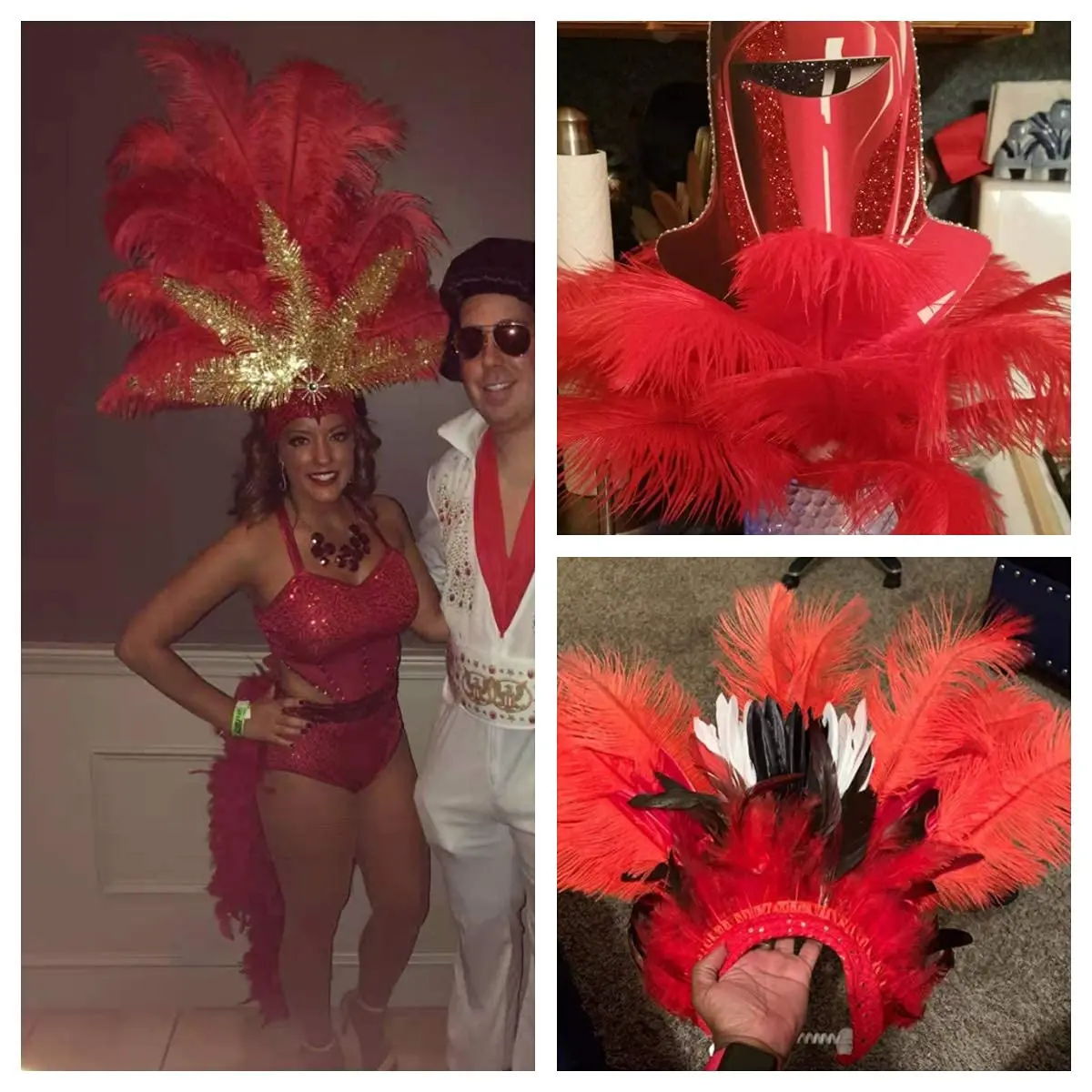 Red Ostrich Feathers Natural 25-30cm Feather Trims for Crafts DIY Jewelry Making Party Wedding Home Decoration Supplies