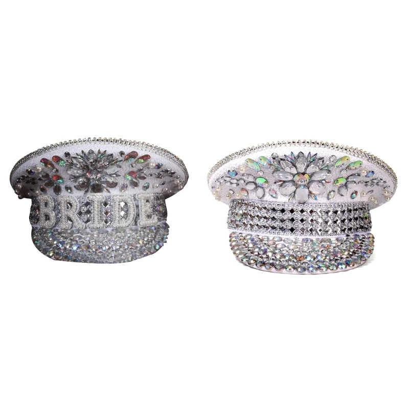 

Captain Hat Crystals Sequins Hat Shining for Bachelorette Party Drop Shipping