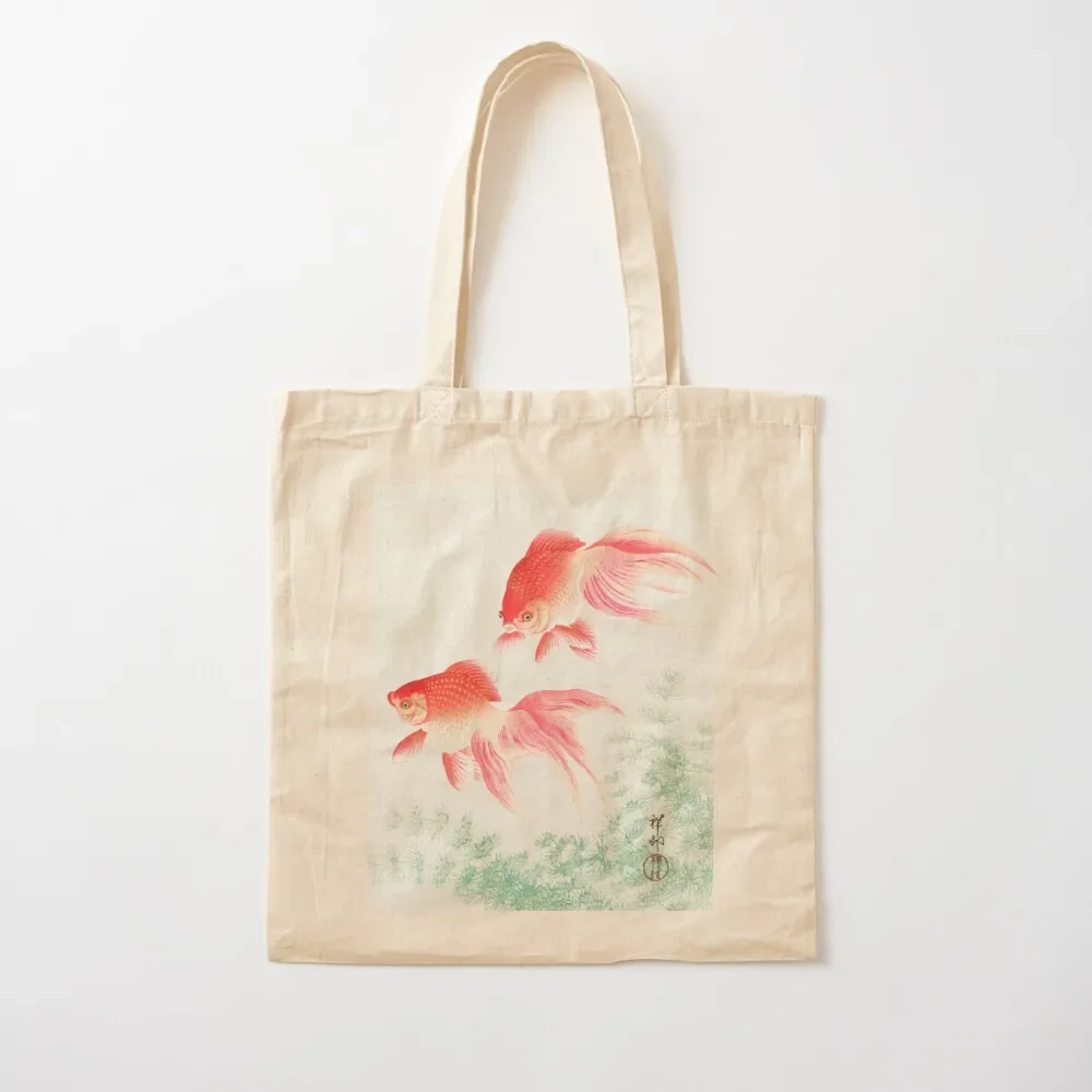 

Two veil goldfish by Ohara Koson (1877-1945) Tote Bag Shopping bags sacs de shopping bags luxury women Tote Bag