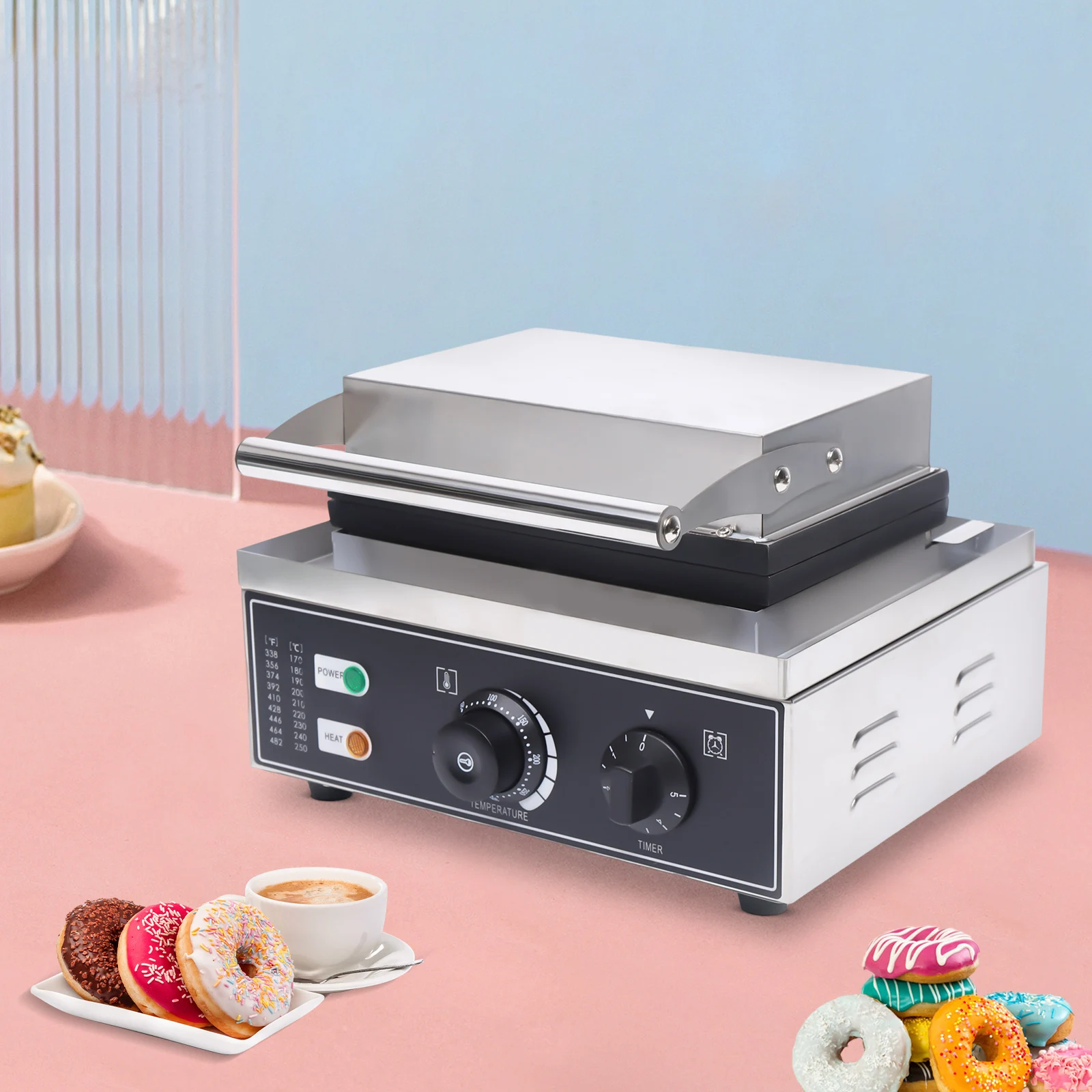 ماكينة صنع الدونات سعة 12 كوبًا، ماكينة دونات سهلة التنظيف وغير لاصقة، مثالية لصنع الإفطار والوجبات الخفيفة في المطبخ المنزلي