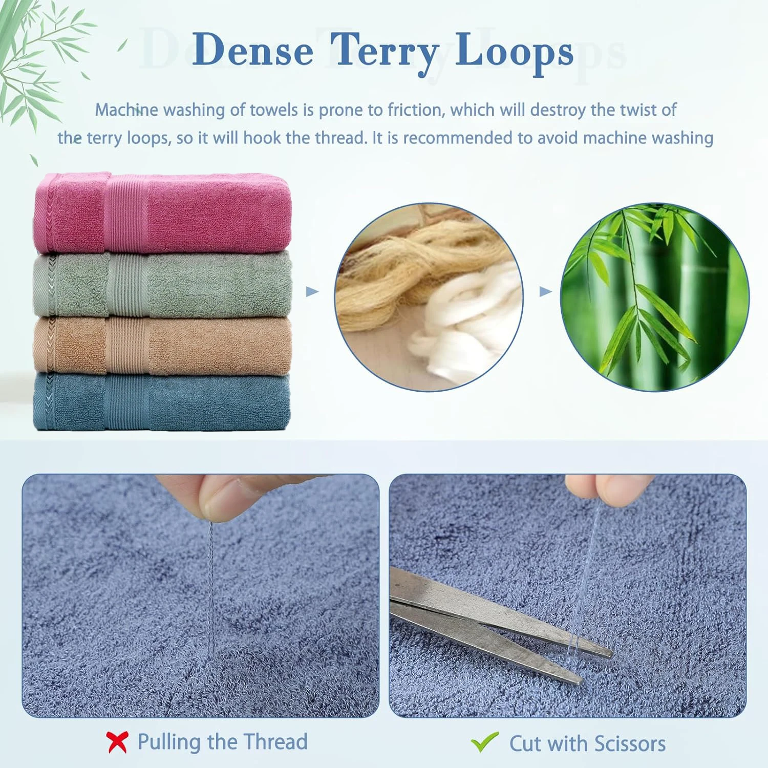 4pcs bamboo fiber Hand Towel Set, Terry Salon Towels, Gym, Kitchen and Spa, Perfect Towel Gift For Family