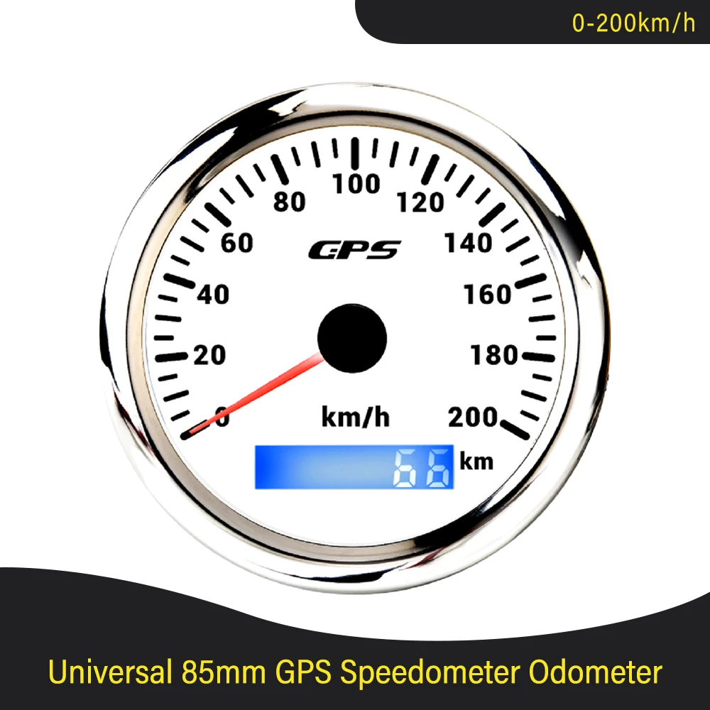 

Универсальный GPS Спидометр 85 мм, 30 м/ч, 60 м/ч, 80 м/ч, 120 м/ч, 160 м/ч, 200 м/ч с GPS-антенной, 7 цветов подсветки для автомобиля, лодки