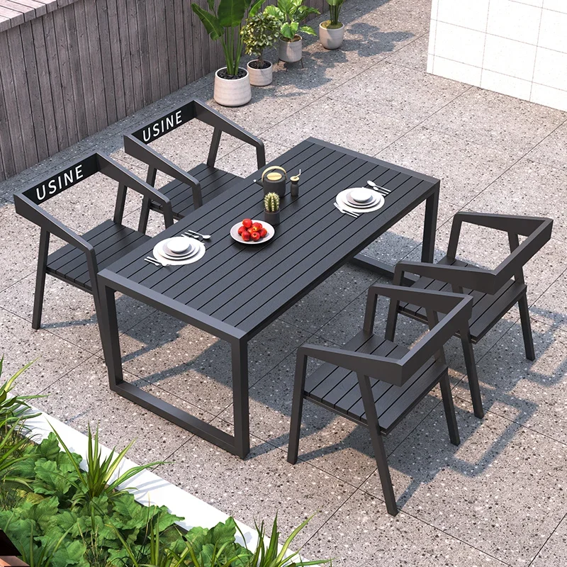 

Modern Dining Outdoor Tables Garden Luxury Lounge Minimalist Outdoor Tables Armchair Backyard Jardin Mobiliario Furniture