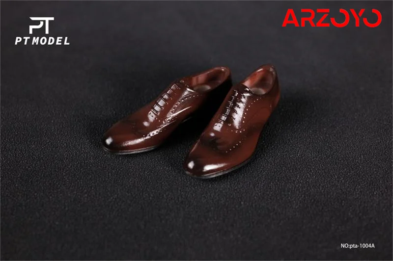 PTMODEL PTA-1004 1/6 Brogue Carved Leather Shoes Magnetic Retro Shoes Model Fit 12 Inch Male Soldier Action Figure Body