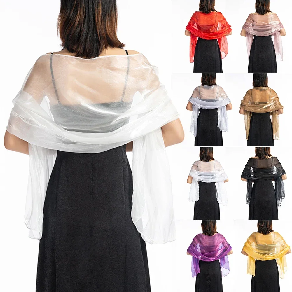 Pure Color Women Shawls Wraps for Evening Dresses Bridal Bridesmaid Wedding Bolero Shawl Lady Party Capes Decoration Scarf