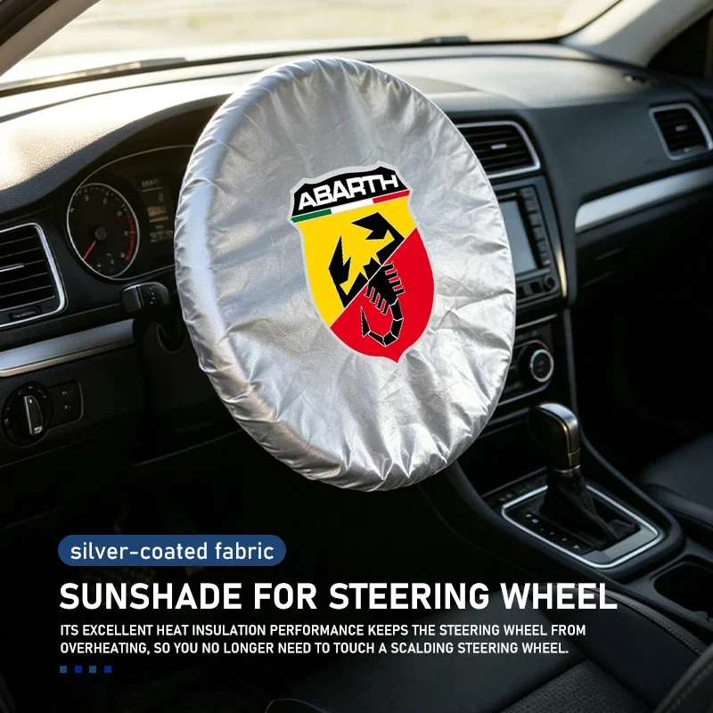 Foldable Steering Wheel Sun Shade Cover Suitable for Abarth 124 GT 500C 500L Punto Bravo Heat Insulation Protector