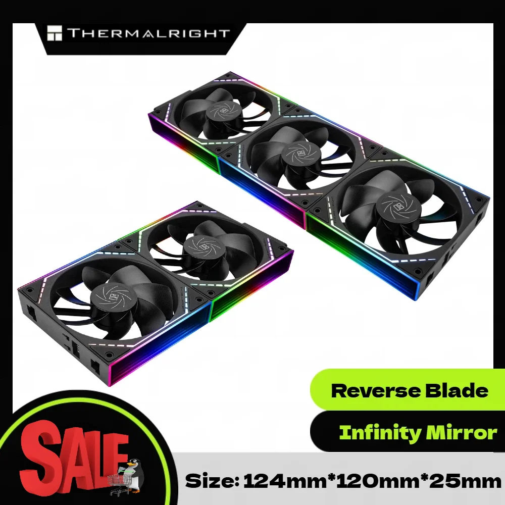 

Thermalright TL-M12QR X2 X3 120 мм вентилятор корпуса ПК, зеркало Infinity, обратное лезвие, цепочка Daisy, ARGB/PWM/тихий