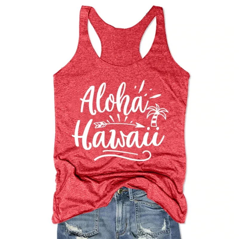 

Aloha Tops Summer Vacation White Top Hawaii Women Clothing 2024 Hawaiian Tank Top Pink Women Clothes L