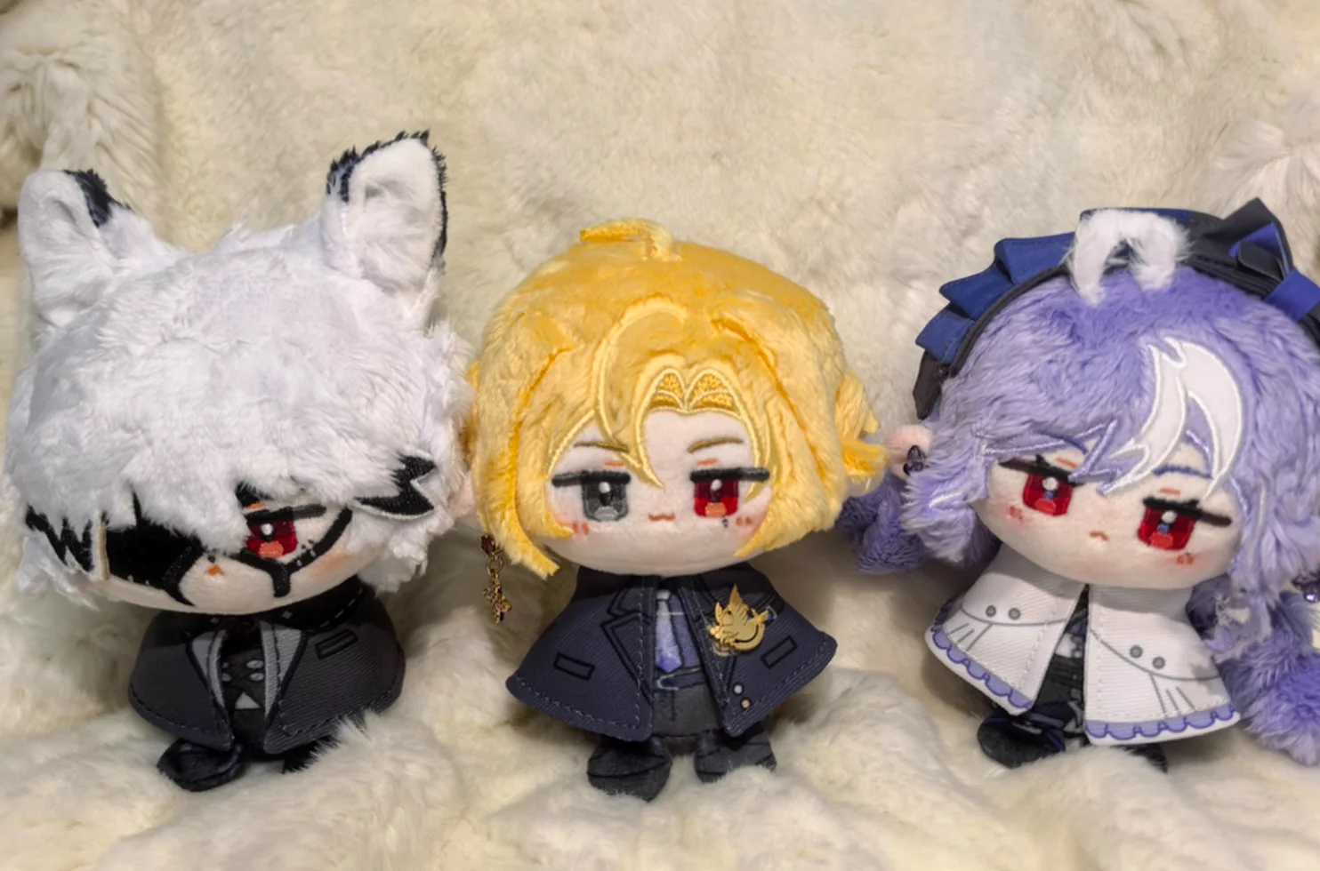 Kawaii vivian hugo bernice anime branco ao redor sentado algodão boneca mochila acessórios bonito dos desenhos animados fã coleção presente brinquedo