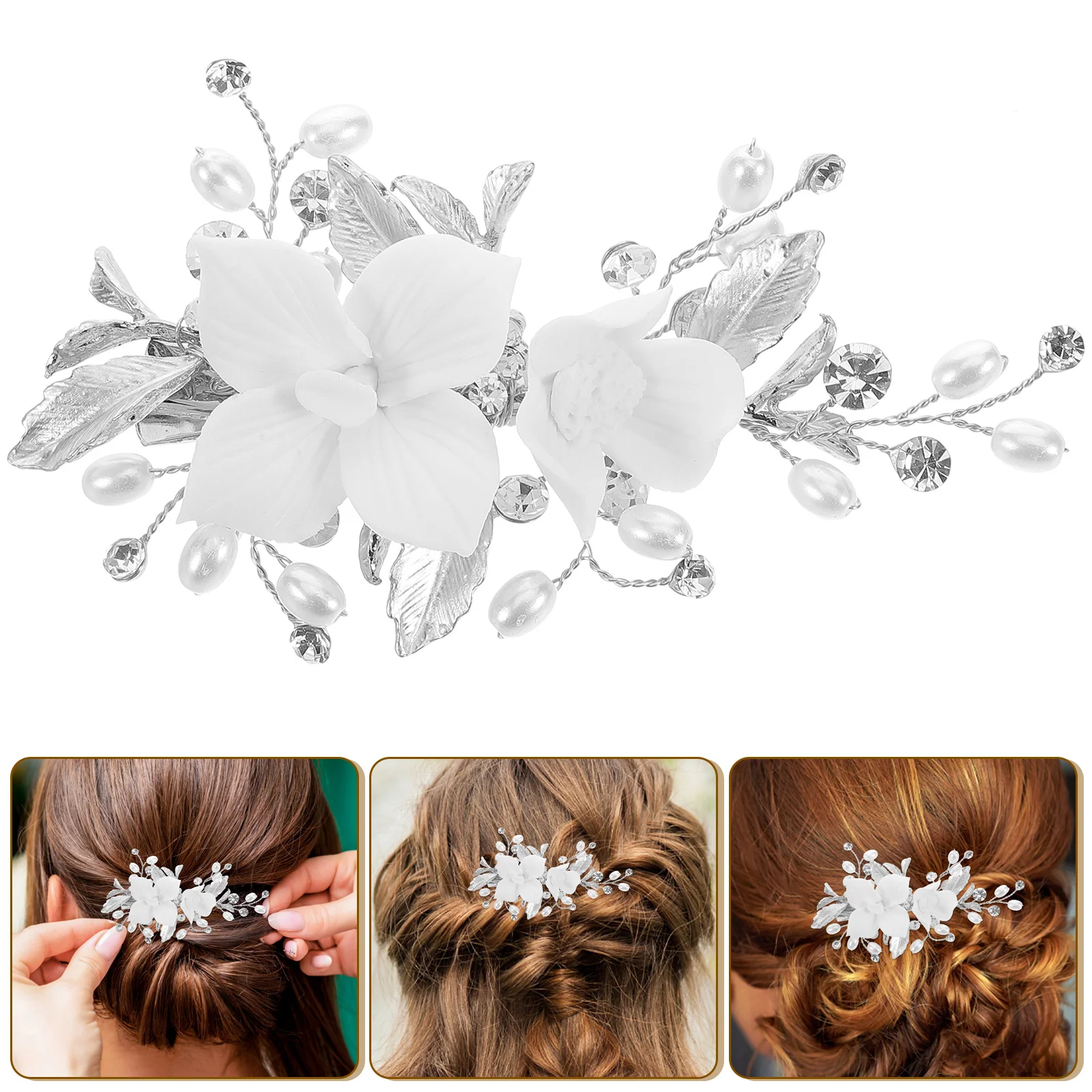 

Bride to Be Hair Accessories Decorate Bridal Wedding Flower Pins for Chinese Ceramics Headpieces Clip