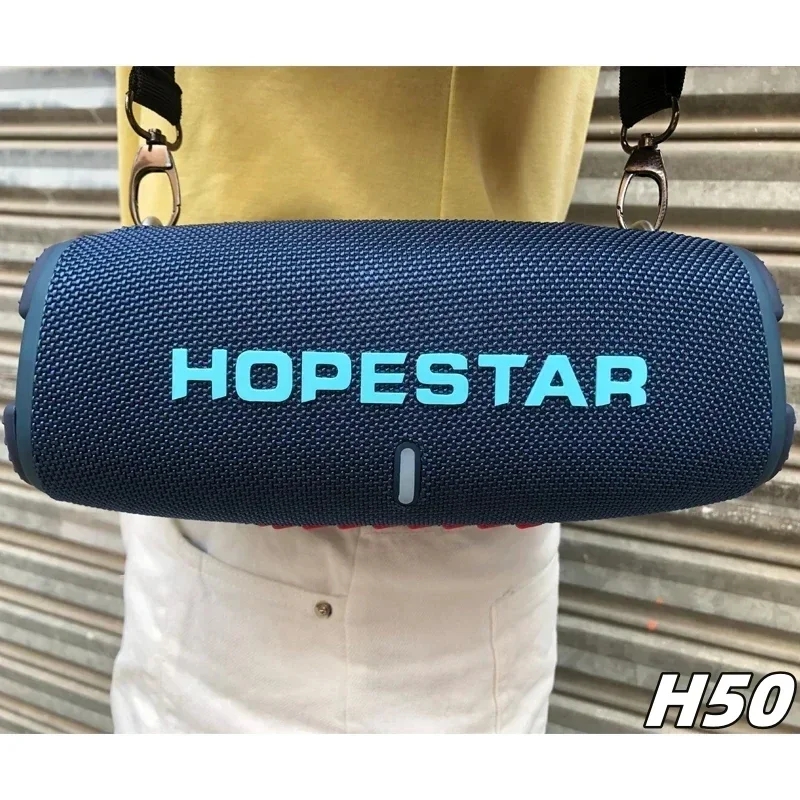 HOPESTAR H50 50 Вт мощный беспроводной динамик уличный портативный сабвуфер TWS мощная вечеринка Caixa De Som поддерживает FM-радио AUX