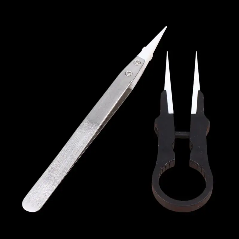 Metal Ceramic Tipped Tweezers Ceramic Tips Heat Pointed Resistant Heat Resistant Tweezer Fine Pointed Tip