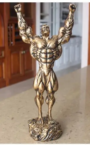 MUSCLE-BUILDING MAN PUTS TROPHY FOR BODYBUILDING COMPETITION FIGURE LOVELY DECORATION FURNISHINGS LOVERS MERRY CHRISTMAS HOME