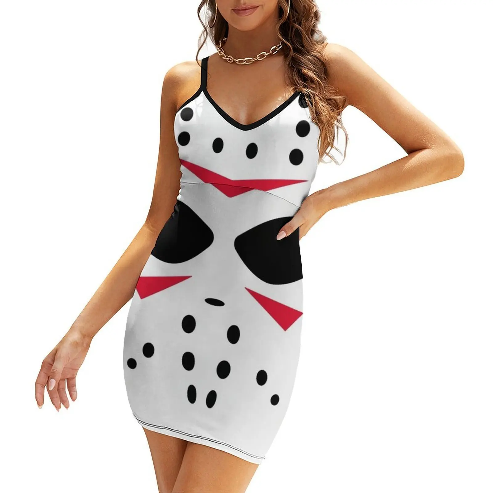 

Mask 13th Halloween Sling Dress Woman clothes cocktail dresses Evening dresses elegant women's dresses for wedding
