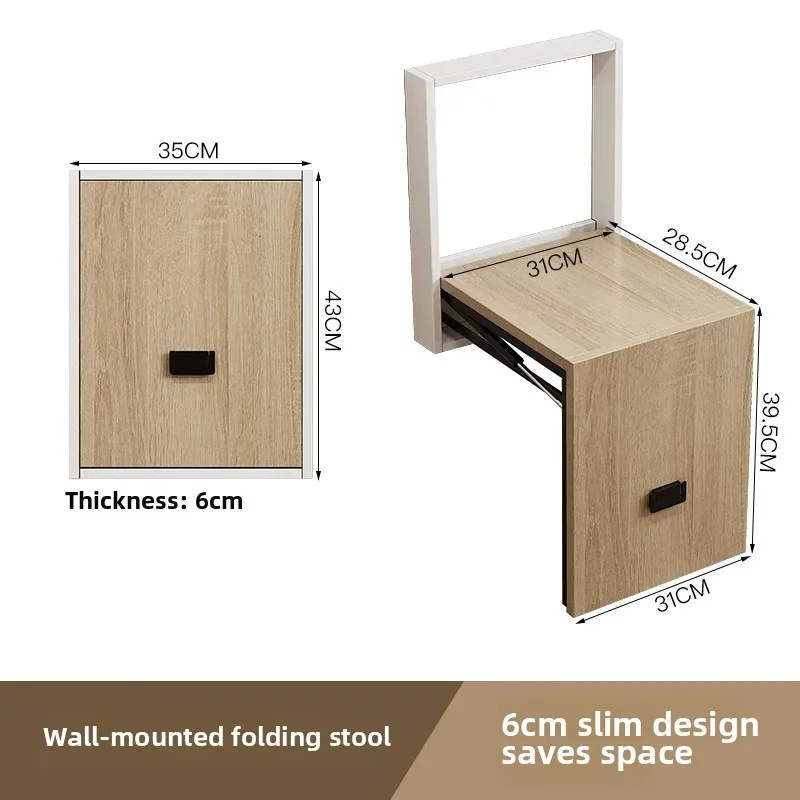 Foldable Wall Mounted Shoe Bench Space Saving Entryway Shoe Changing Stool Silent Buffering Durable Shoe Stool Easy Install