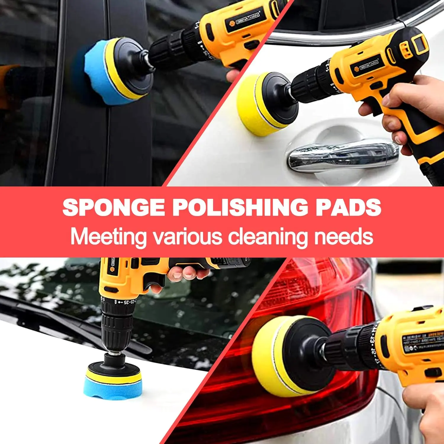 45 Pcs Drill Brush Set All-Purpose Power Scrubber and Detailing Kit with Extended Reach Attachment for Tiles Grout Car Detailing