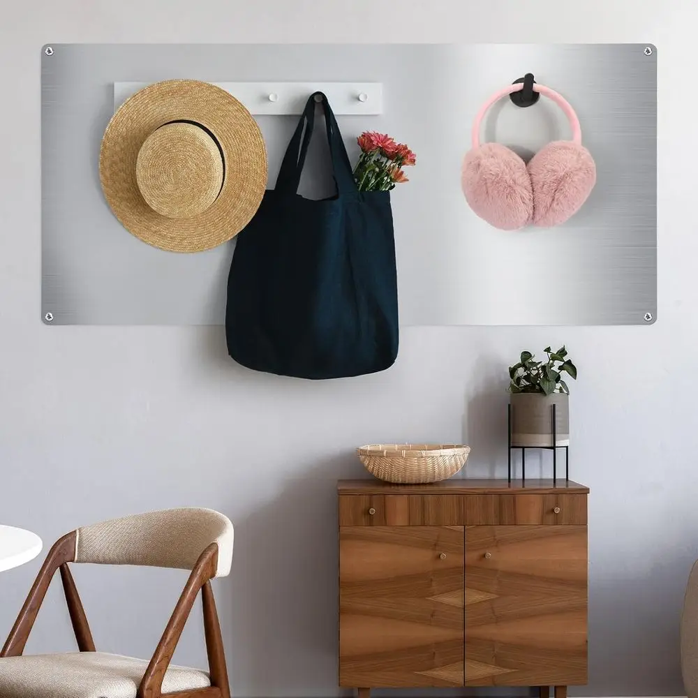 لوح مسح جاف مغناطيسي من الفولاذ المقاوم للصدأ، 30 × 14 بوصة، سهل التركيب للمنزل والمكتب وعرض الثلاجة