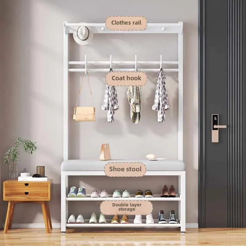 Tribesigns Entryway Bench Coat Rack Hall Tree Bench Shoe Storage Shelves Shoe Storage Clothes Organizer Coat Rack Hooks Rack