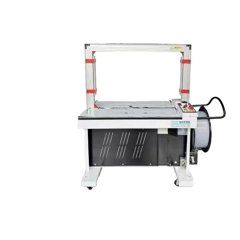 Fully Autom Plastic Pp Strap Band Belt Banding Carton Box Tying Side Bottom Seal Paper Rolls Automatic Strapping Machines