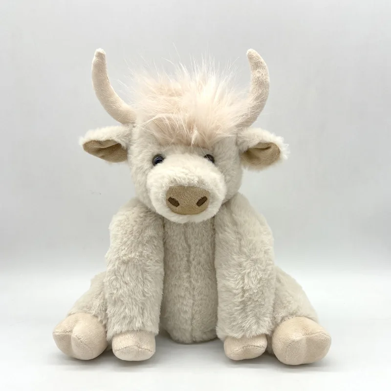 Simulazione di mucca delle Highland Bovini scozzesi con scheletro bambola di peluche Yak cartone animato peluche per bambini per bambola compagno regalo di Natale