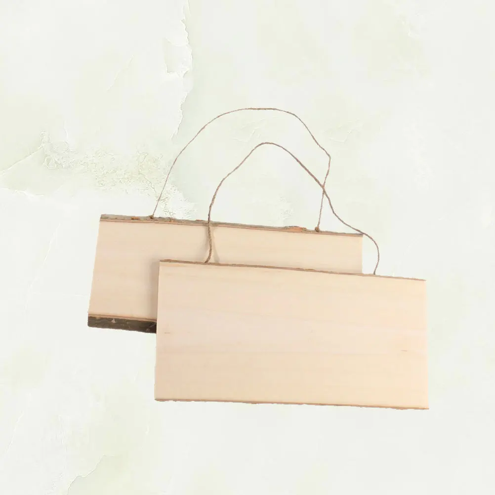 2 個絵画着色吊り下げ飾り 10X25Cm 木製ボードペンダント DIY 描画壁ディスプレイボード軽量麻