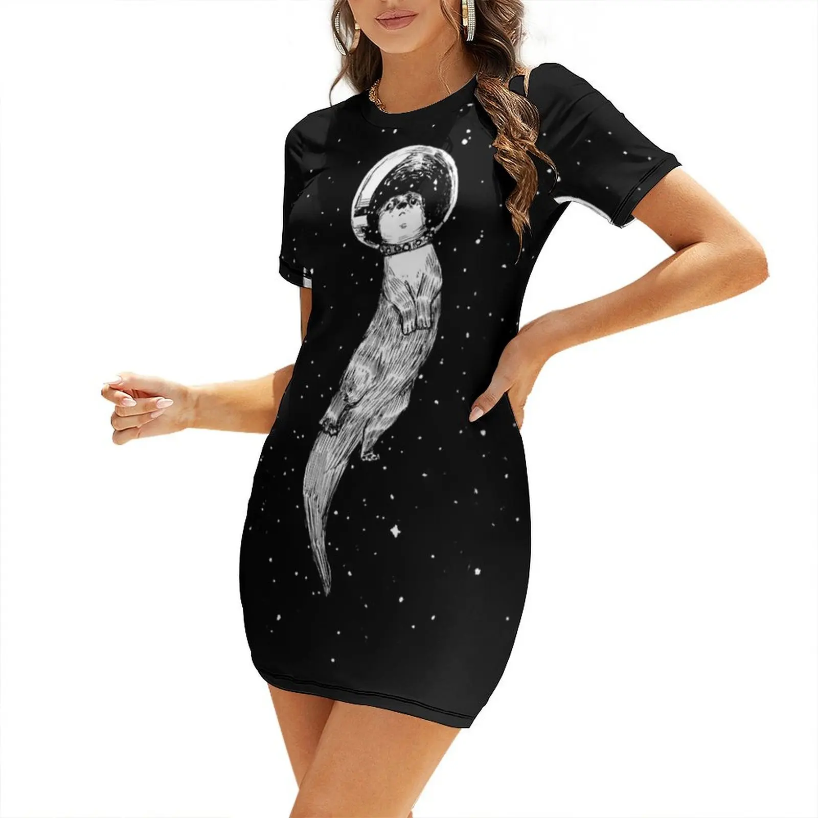 Drifting in Otter Space (best for color) Short Sleeved Dress dress summer summer dresses women 2025 Dress