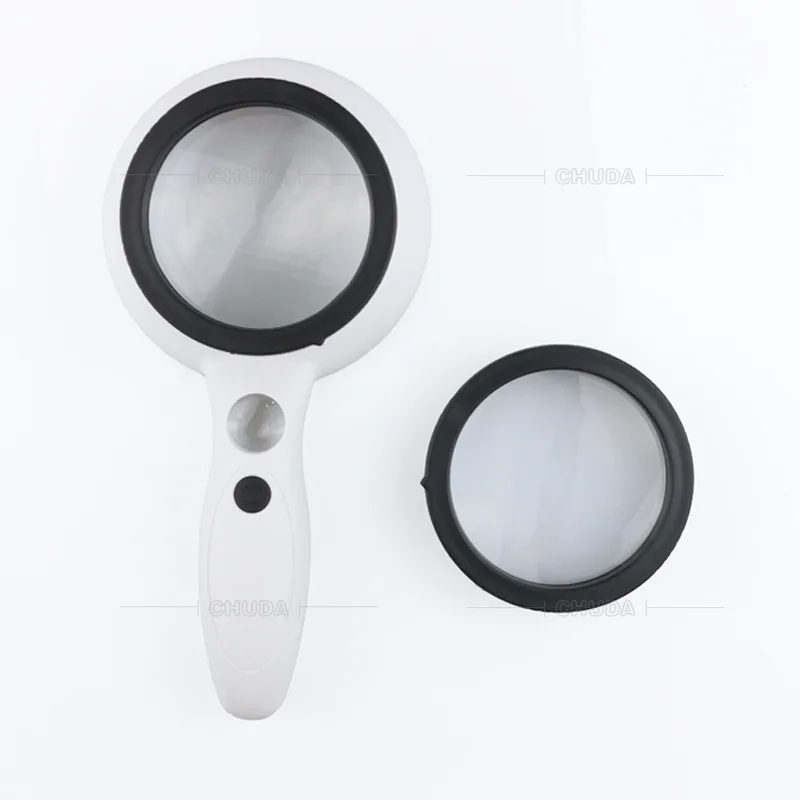 

12Led Light 2.5X 5X Magnifying Glass Microscope Reading Jewelry Loupe Handheld Magnifiers for Seniors, Repair, Coins