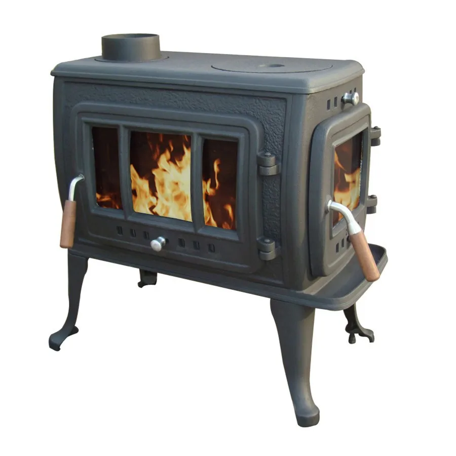 Factory direct supply household indoor heating fireplace with two windows real stove living room bedroom villa