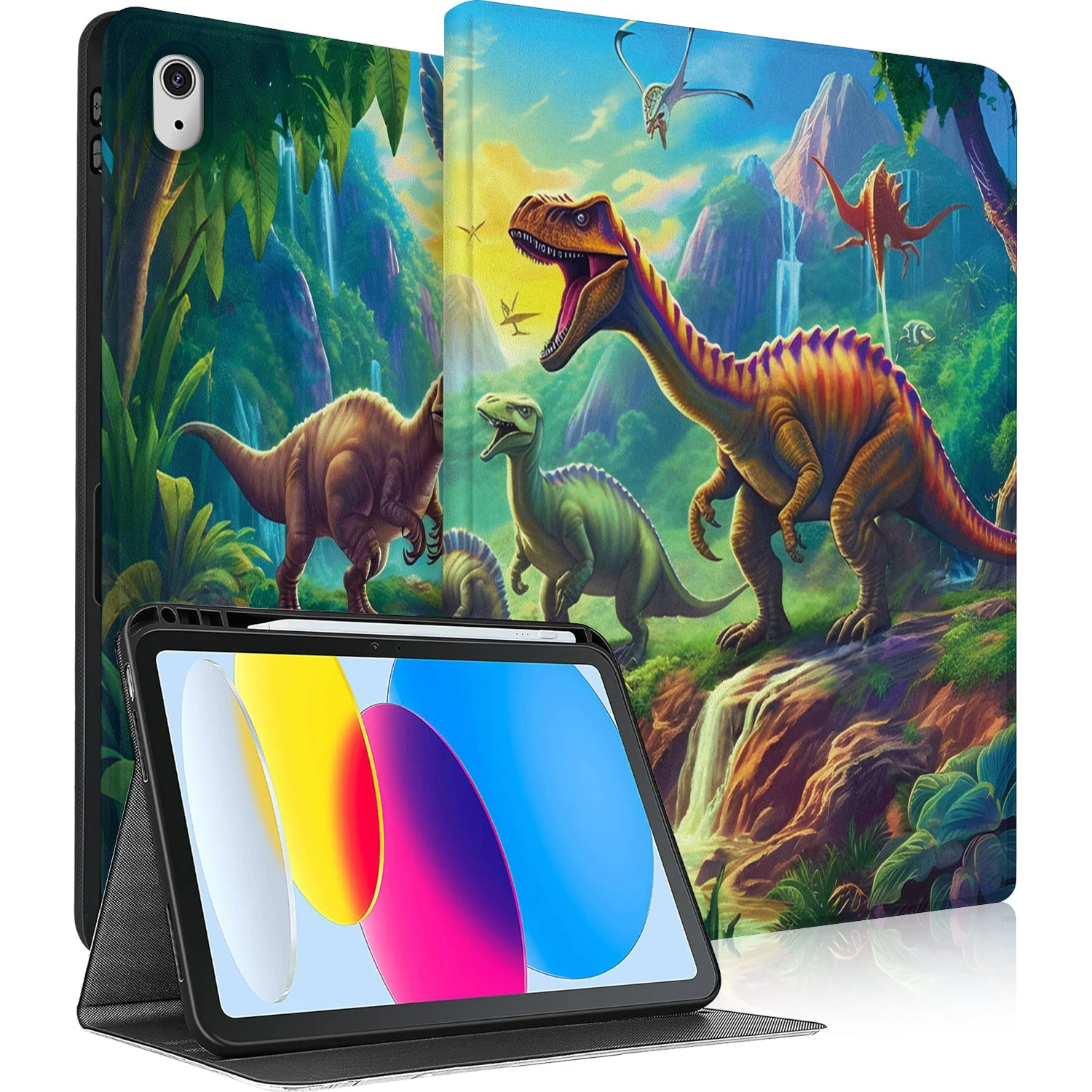 

Dinosaur pattern Case for Apple iPad A16 11in 2025 11th 10th Gen 10.9in 2022 Auto Wake Sleep Smart Cover Adjustable kids gifts