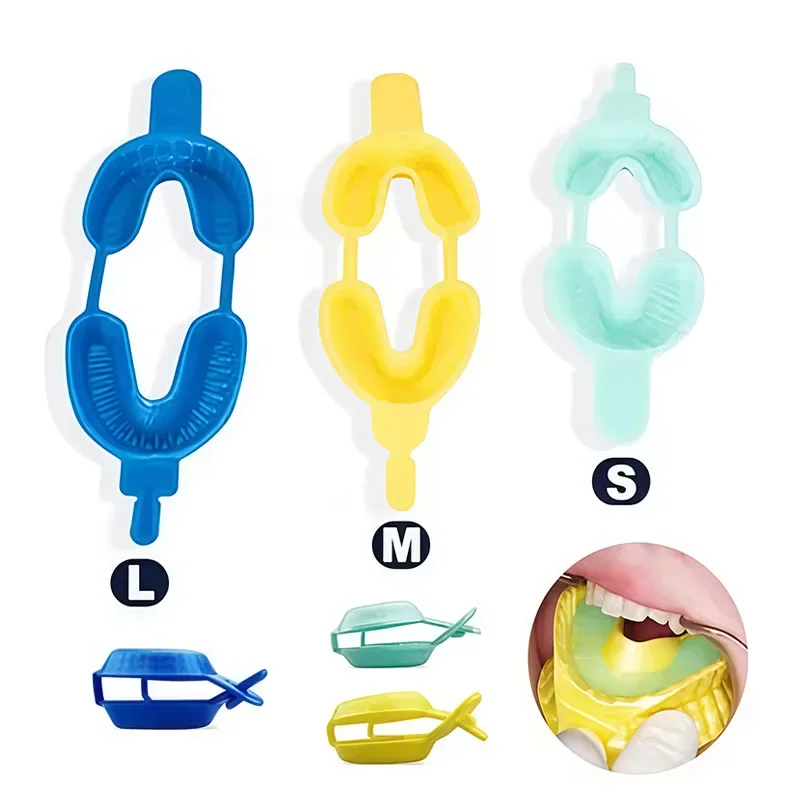 50pc/100Pc/Bag Dental Fluoride Tray Disposable Dual Arch Foam Impression Trays Denture False Teeth Holder Foam Impression Trays