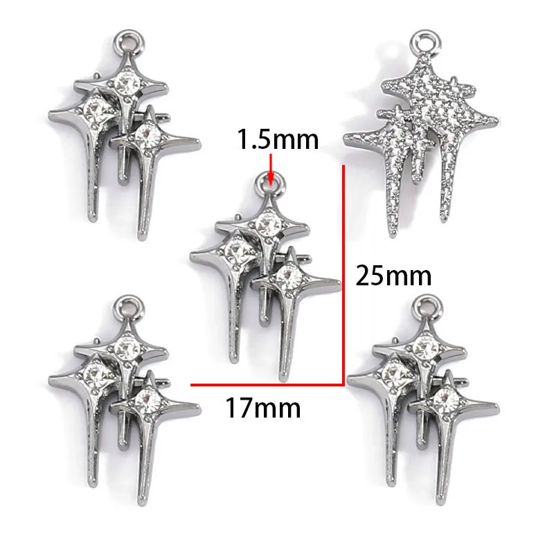 10 Stück sortierte schwarze, rote und goldene Anhänger, gotische Kreuz- und Sternanhänger für DIY-Ohrringe, Halsketten, Armbänder, Schmuckherstellung und Basteln – Detail 7