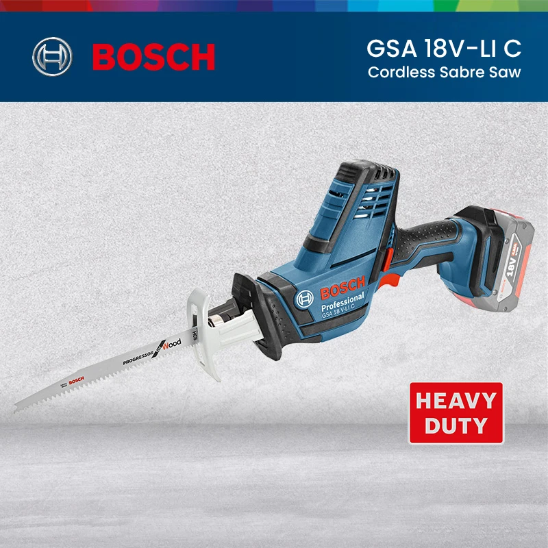 

Bosch Professional 18 V System Cordless Reciprocating Saw GSA 18V-Li Sabre Saw Rechargeable Home DIY Metal Wood Cutting Tool