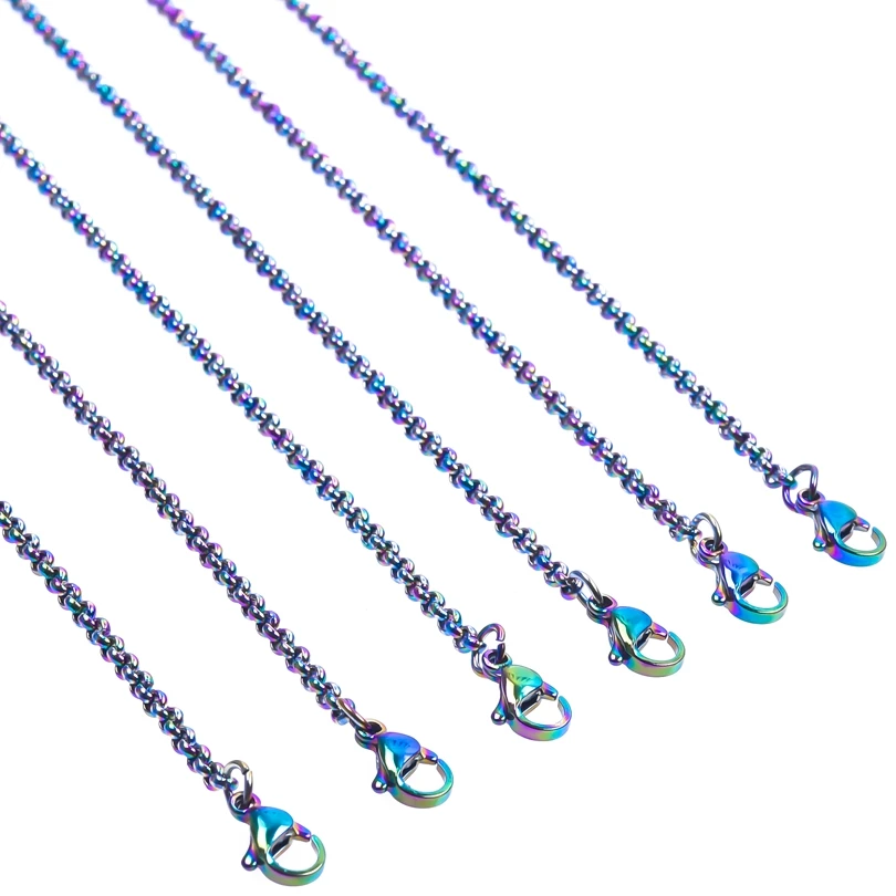 1pcs Thickness 2.5mm Stainless Steel Rainbow Color O-Chain For Handicrafts DIY Making Material Jewelry Accessories and Parts