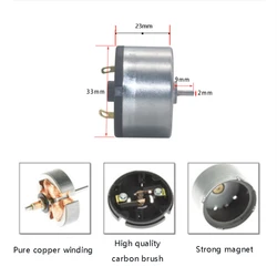 Dobrej jakości RC520 6V 12V 24V 6000 obr./min 8000 obr./min Odwracalne wodoodporne małe mikrosilniki elektryczne