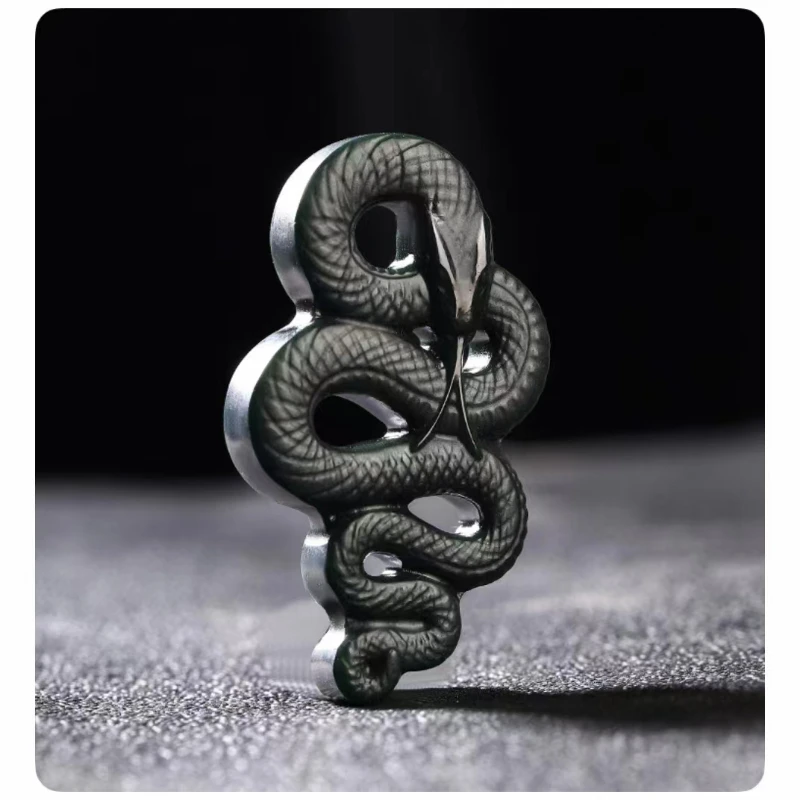 High quality natural Hotan Jade qingyu pendant Chinese zodiac snake pendant life year guardian jewelry lady amulet Hip hop style