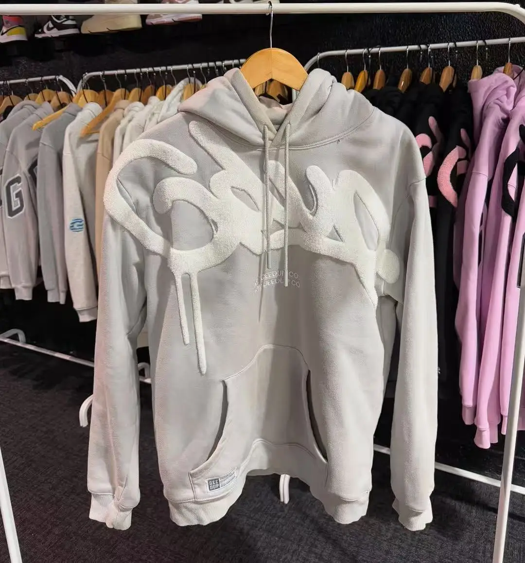 American Vintage GEEDUP Hoodie Cetak Huruf Baru Y2K Kaus Tren Fashion Jalanan Wanita Hip Hop Gotik Kasual Pullover Longgar