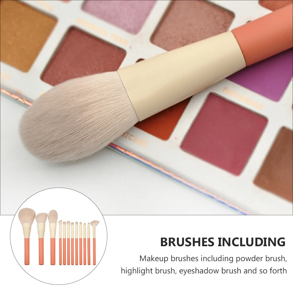 Conjunto de pincéis de maquiagem com cabo de madeira, 12 peças, para pó, blush, destaque, sombra, kit, ferramentas profissionais, viagem