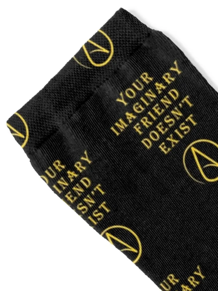 Your imaginary friend doesn't exist. Atheist Atheism Socks christmass gift Stockings compression shoes Girl'S Socks Men's