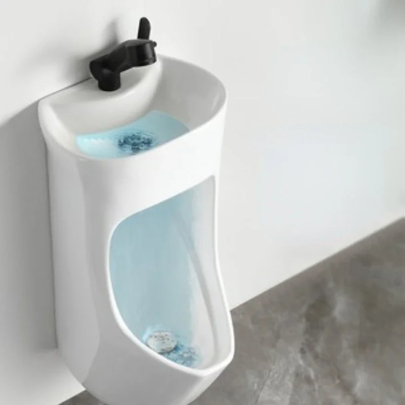 Domestic ceramic urinal small household type water-saving urinal with wash basin wall mounted splash proof urinal
