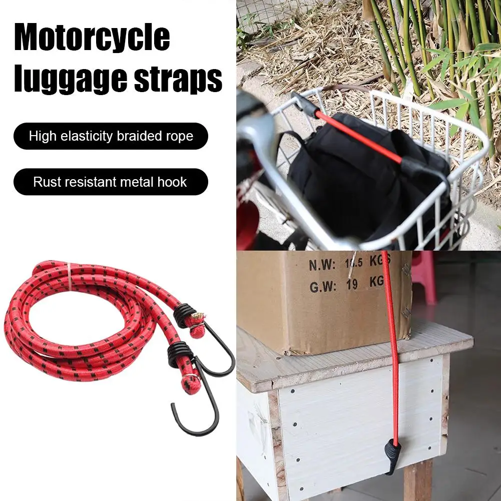 High Elasticity Luggage Straps Rope Cargo Lashing Motorcycle Bike Equipment Trunk Fixed Rubber Elastic Outdoor Rope Camping