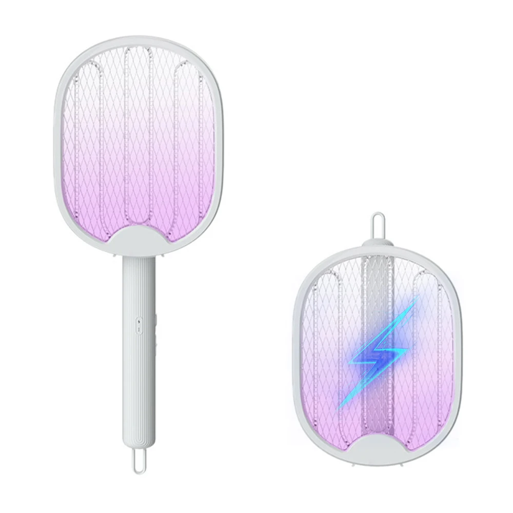 

USB Rechargeable Electric Mosquito Racket Folding Hangable UV Light Mosquito Fly Trap Whole Night Mosquito Killer Lamp