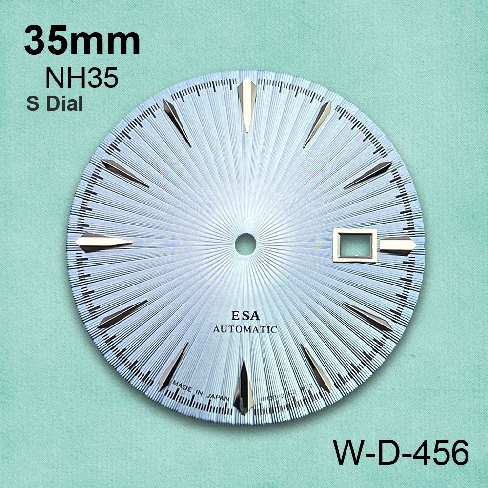 35mm Cocktail S Dial Fit NH35 Movement High-Quality Vertical Red Grain Dial Watch Modification Accessories