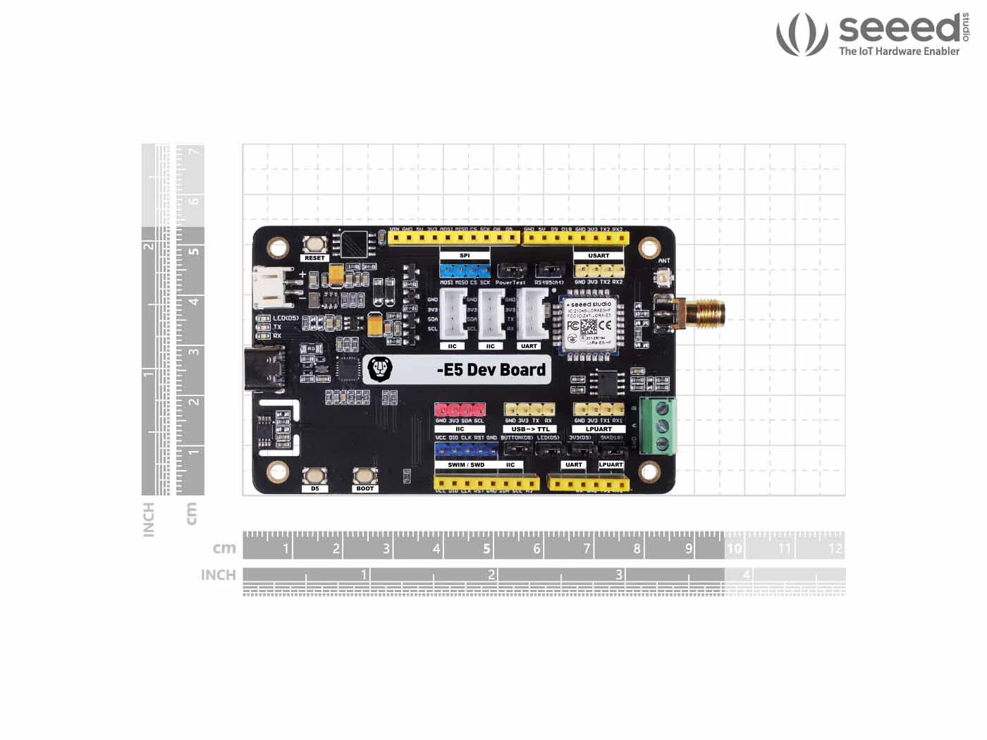 LoRa module 868 915 mhz -Wio-E5 Dev Kit - STM32WLE5JC, ARM Cortex-M4 and SX126x embedded, supports LoRaWAN on EU868 & US915