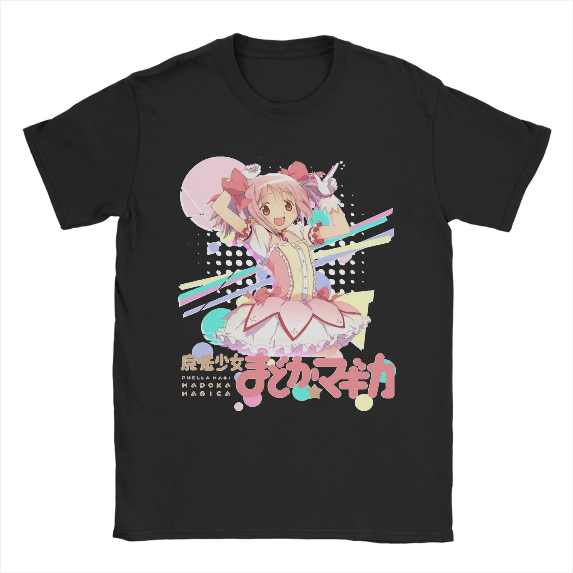 Camisetas Mahou Shoujo Madoka para hombre, camiseta de algodón puro con cuello redondo, camisetas de Anime Puella Magi Madoka Magica, ropa de manga corta