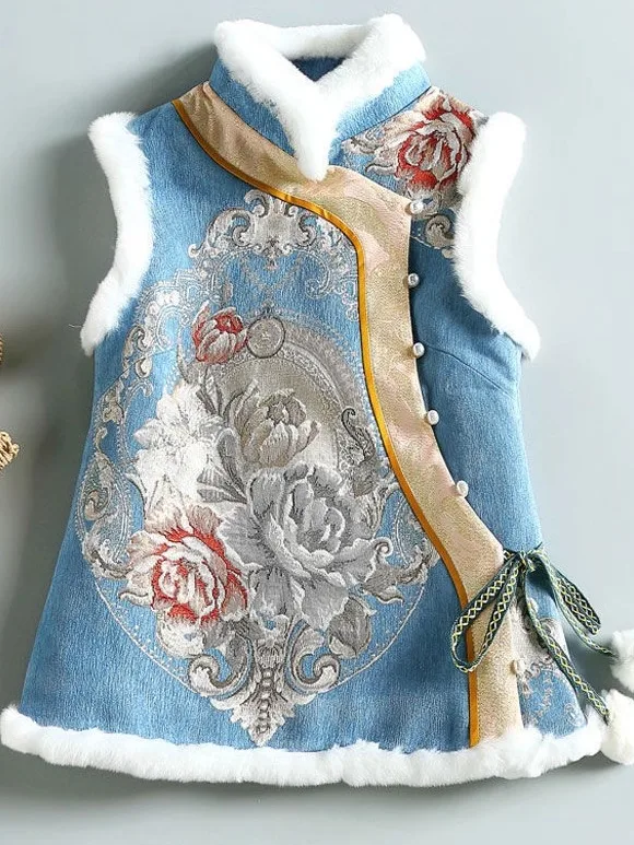 

Ретро-китайское утепленное хлопковое пальто для женщин на осень-зиму с меховым воротником, большие размеры