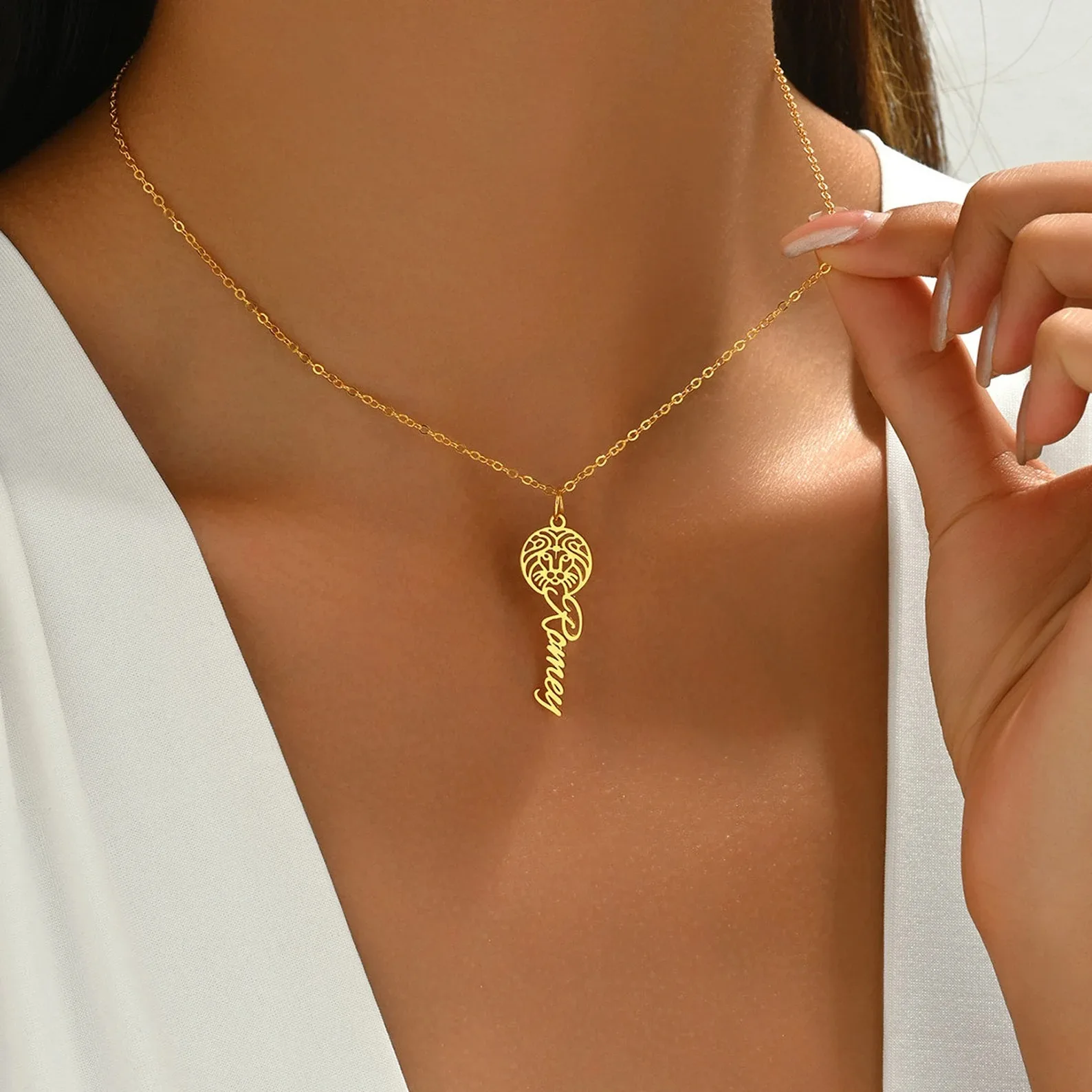 

Custom Zodiac Sign Name Necklaces For Women Men Stainless Steel Customized Necklace Pendant Personalized Neck Chain Jewelry Gift