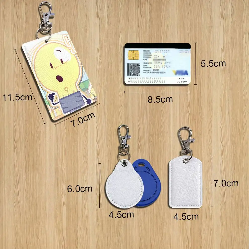 Soft contrast cool Inanimate Insanity Cartoon Movie Singer Game Anime Leather Card Holder Can Store Access Control ID Card
